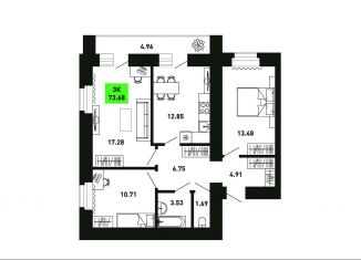 Продам 3-ком. квартиру, 73.7 м2, Кировская область