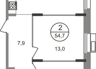 Продажа 2-ком. квартиры, 54.7 м2, рабочий посёлок Заречье