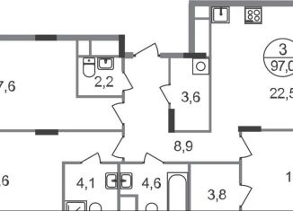 Продаю 3-ком. квартиру, 97 м2, рабочий посёлок Заречье