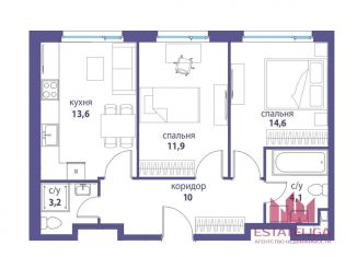 Продается 2-комнатная квартира, 57.5 м2, Москва, ЮВАО, улица Крузенштерна, 12к3