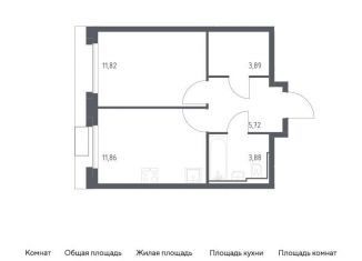 1-комнатная квартира на продажу, 37.2 м2, Москва, жилой комплекс Квартал Герцена, к1, метро Зябликово