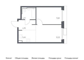 1-комнатная квартира на продажу, 38.2 м2, Москва, жилой комплекс Квартал Герцена, к1, метро Зябликово