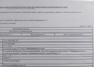 Продам земельный участок, 7.5 сот., станица Старомышастовская