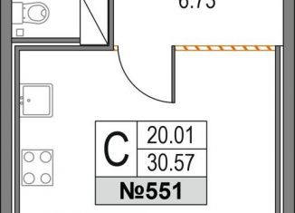 Продажа квартиры студии, 30.6 м2, Санкт-Петербург, Коломяжский проспект, 13к2, ЖК Приморский Квартал