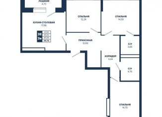 Продажа 3-комнатной квартиры, 87.4 м2, Екатеринбург, ЖК Ривер Парк