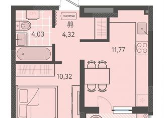 Однокомнатная квартира на продажу, 32.3 м2, Краснодар