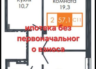 Продаю двухкомнатную квартиру, 57.1 м2, Красноярск, жилой комплекс Енисейская Слобода, 9, ЖК Енисейская Слобода