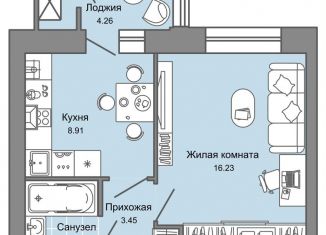 Продам 1-ком. квартиру, 35 м2, Ульяновск, жилой комплекс Дивный Сад, 9, ЖК Дивный Сад