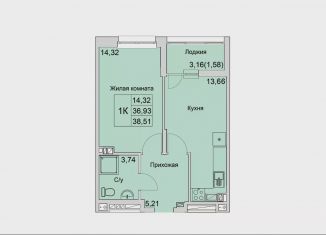 Продаю 1-ком. квартиру, 38.5 м2, Батайск