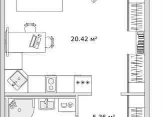 Продажа квартиры студии, 32.6 м2, посёлок Парголово