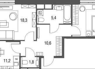 Продам 2-ком. квартиру, 59.7 м2, Москва, район Метрогородок, Тагильская улица, 2к1