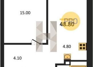 Продажа 1-ком. квартиры, 48.8 м2, Новосибирск, метро Студенческая, Бронная улица, 22/1