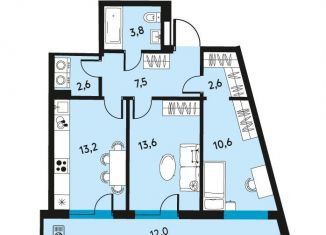 Продам 2-комнатную квартиру, 59.9 м2, Пермь, улица Луначарского, 97, Ленинский район