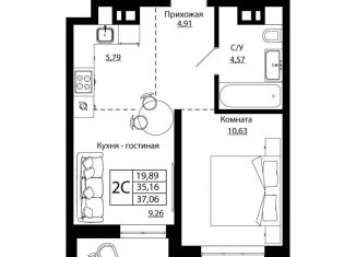 Продается однокомнатная квартира, 36.9 м2, Ростов-на-Дону