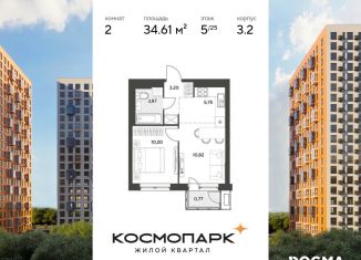 Продается 2-ком. квартира, 34.6 м2, Калуга, Ленинский округ