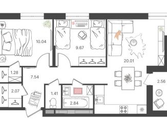 Продается трехкомнатная квартира, 56.1 м2, Ульяновск, микрорайон Новая Жизнь, 15