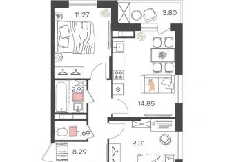 Продается 3-комнатная квартира, 50.8 м2, Ульяновск, улица Александра Невского, 4Ак1, Засвияжский район