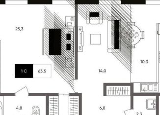 Продам 1-ком. квартиру, 63.6 м2, Москва, Серебрянический переулок, 8, метро Таганская