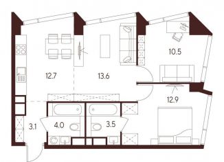 Продаю 3-ком. квартиру, 60.3 м2, Москва