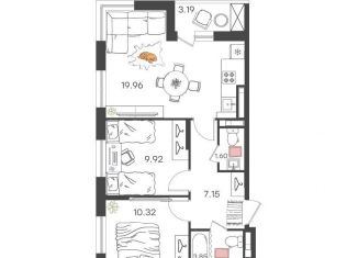 Продажа 3-ком. квартиры, 54.4 м2, Ульяновск, улица Александра Невского, 4Ак1