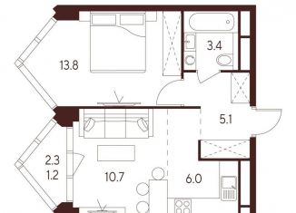 Продается двухкомнатная квартира, 39 м2, Москва, станция Зорге