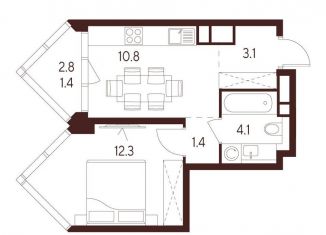 1-комнатная квартира на продажу, 31.7 м2, Москва, станция Зорге