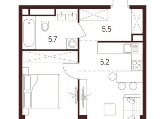 Продажа 2-ком. квартиры, 38.8 м2, Москва, метро Октябрьское поле