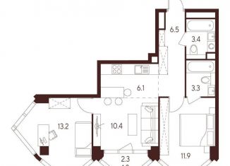 Продажа трехкомнатной квартиры, 54.8 м2, Москва, САО