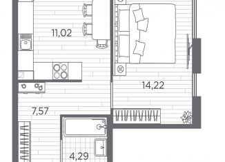 Продам 1-комнатную квартиру, 37.1 м2, Санкт-Петербург, Московский район