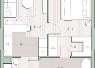 Продам 1-комнатную квартиру, 39.2 м2, Москва, метро Озёрная