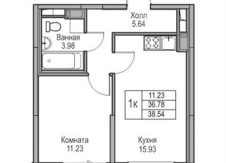 1-комнатная квартира на продажу, 36.8 м2, Санкт-Петербург, метро Беговая, Ивинская улица, 1к3