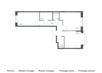 Продам 2-комнатную квартиру, 57.3 м2, Москва, жилой комплекс Квартал Домашний, 1, район Марьино