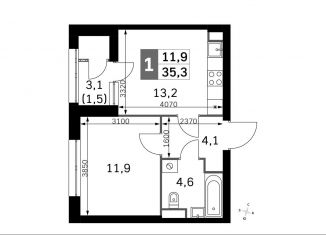 Продам однокомнатную квартиру, 35.3 м2, Москва, СЗАО