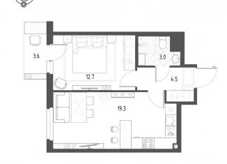 Продается 1-комнатная квартира, 40.6 м2, Санкт-Петербург, ЖК Новоорловский