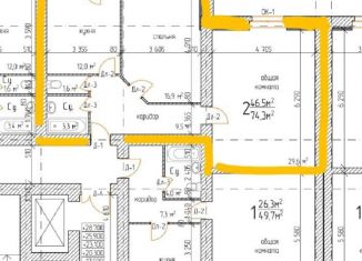 Продажа двухкомнатной квартиры, 74.3 м2, Тамбов, улица Чичерина, 7/1к1, ЖК Империал