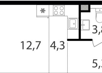 Квартира на продажу студия, 26.1 м2, Москва, жилой комплекс Петровский Парк 2, к1, Савёловский район