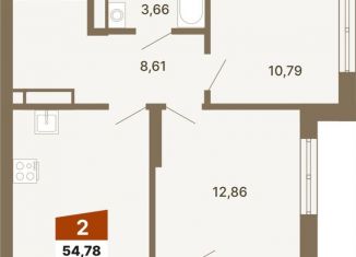 Продаю двухкомнатную квартиру, 54.8 м2, Свердловская область