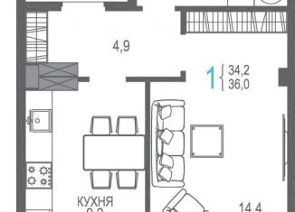 Продам однокомнатную квартиру, 37.5 м2, Крым, проспект Ленина, 66Бк1