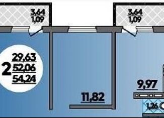 Продаю двухкомнатную квартиру, 54.2 м2, Ростов-на-Дону, Октябрьский район, улица Дмитрия Петрова