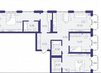 Продажа 3-ком. квартиры, 103.5 м2, Тюмень, Калининский округ, улица Вадима Бованенко, 7