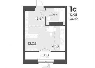 Квартира на продажу студия, 26 м2, Новосибирск, улица Лобачевского, 51/1