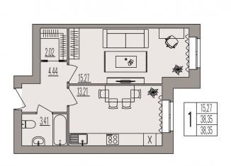 Продажа 1-ком. квартиры, 38.4 м2, Волгоград, Дзержинский район