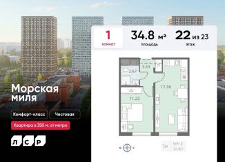 Продажа 1-комнатной квартиры, 34.8 м2, Санкт-Петербург, метро Проспект Ветеранов