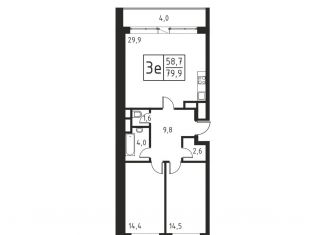 Продаю 3-комнатную квартиру, 79.9 м2, Люберцы, Хлебозаводской проезд, 1А, ЖК Карамельный