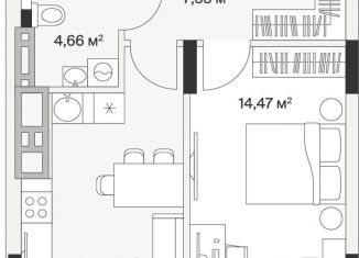 Продам 1-комнатную квартиру, 40.7 м2, поселок Малое Исаково