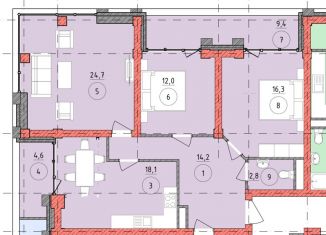 3-ком. квартира на продажу, 107.6 м2, Грозный, 1-й микрорайон, улица У.А. Садаева, 14