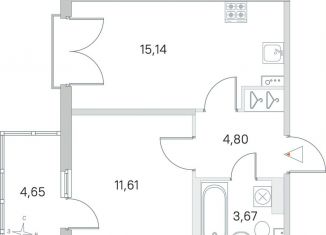 Продается однокомнатная квартира, 36.6 м2, посёлок Стрельна, ЖК Любоград