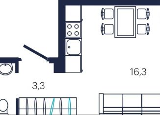 Продажа квартиры студии, 22.7 м2, Тюмень, улица Мелиораторов, 6А