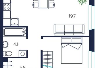 Продажа 1-ком. квартиры, 40.4 м2, Тюмень, улица Мелиораторов, 6А