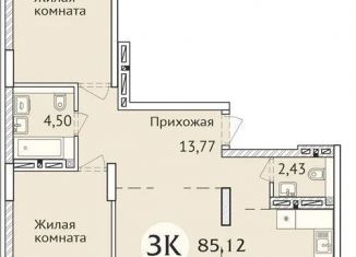 Продажа 3-комнатной квартиры, 85.3 м2, Новосибирская область, улица Дуси Ковальчук, 248/1